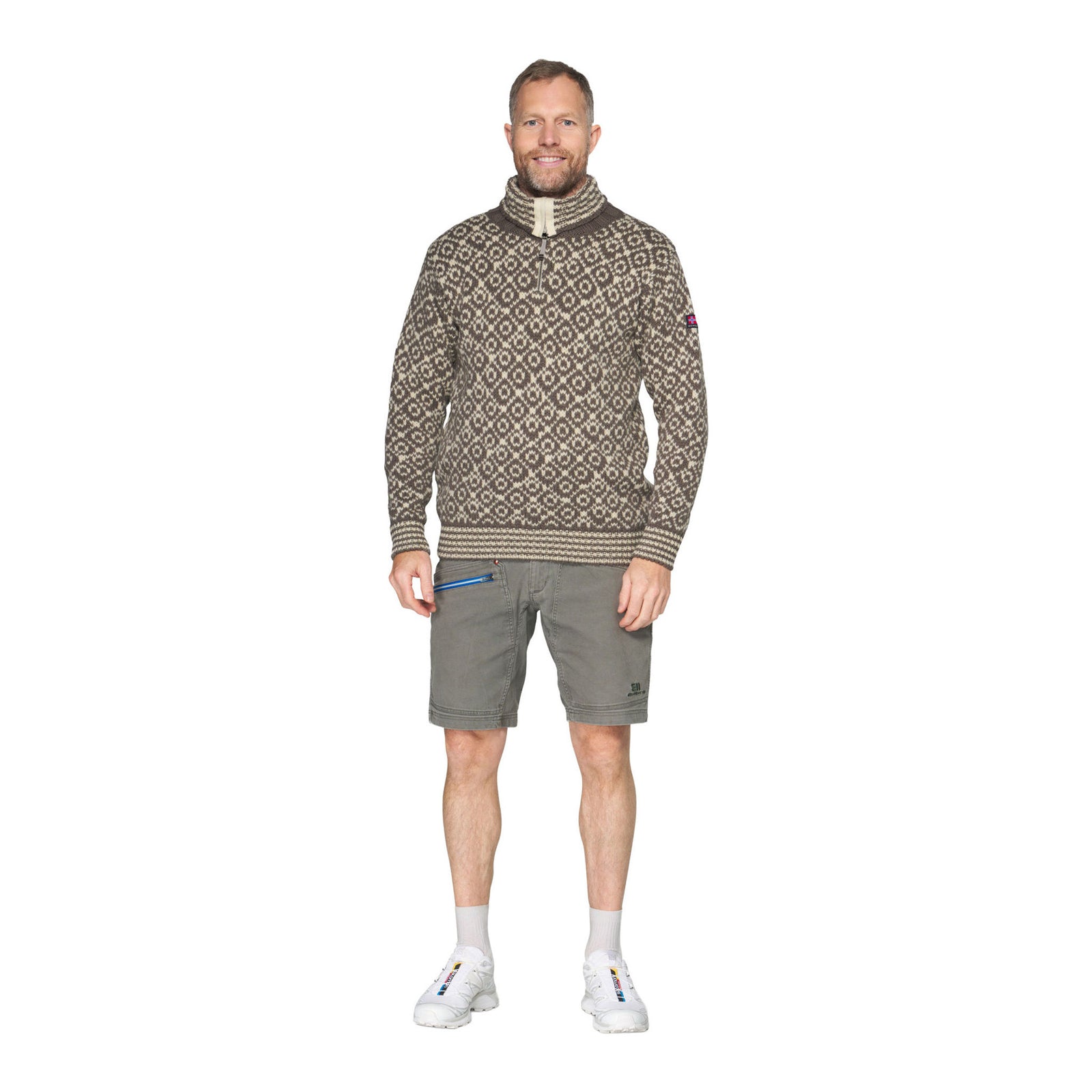 Svalbard Wool Zip Neck Devold Unisex Knitted Jumpers