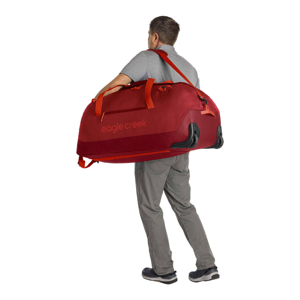 No Matter What Rolling Duffle 120L Eagle Creek EC020609614 Wheeled Duffle Bags 120L / Cranberry Red