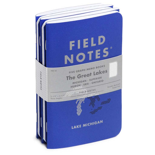 US Great Lakes Graph Paper (5-Pack) Field Notes FNC-55 Notebooks One Size / Blue