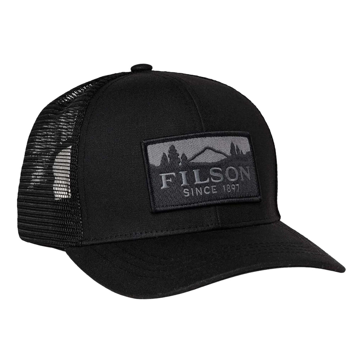 Scenic Waxed Logger Mesh Cap Filson FMACC0260-100 Caps &amp; Hats One Size / Black
