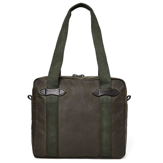 Filson | Tin Cloth Tote Bag With Zipper | Cabin Bag | Otter Green
