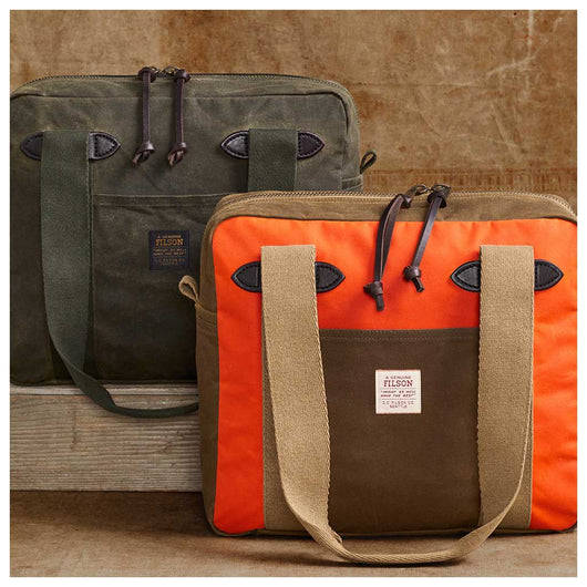 Filson | Tin Cloth Tote Bag With Zipper | Cabin Bag | Otter