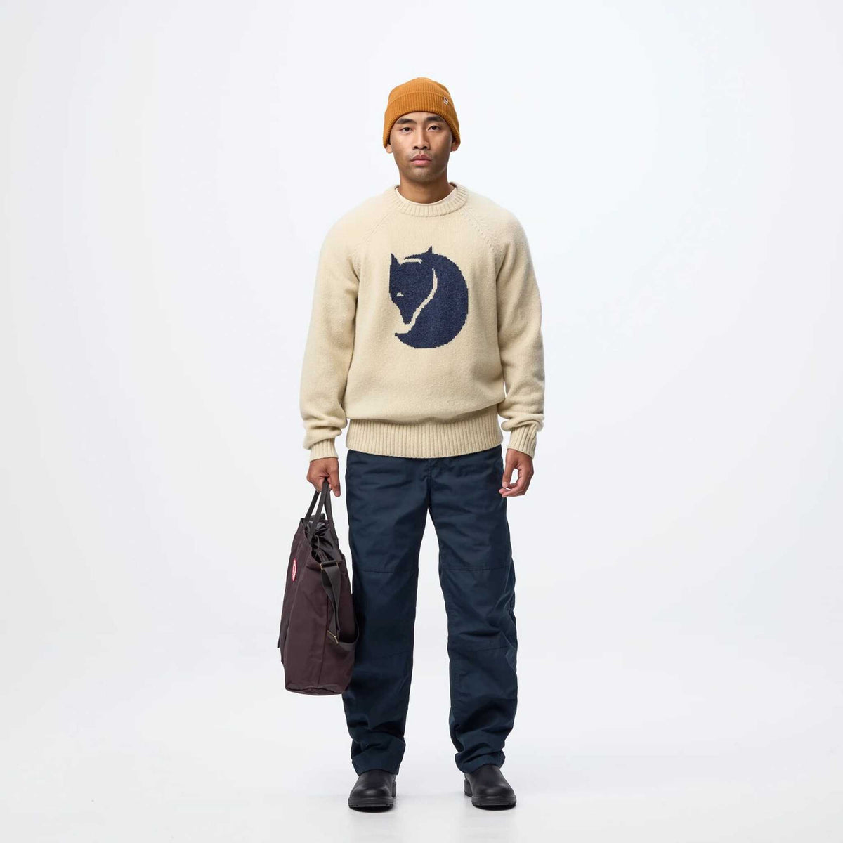 Fjällräven Logo Knit Sweater | Men's Fjällräven Men's Knitted Jumpers
