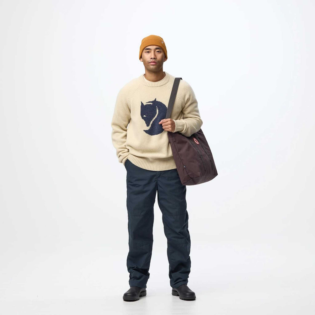Fjällräven Logo Knit Sweater | Men's Fjällräven Men's Knitted Jumpers