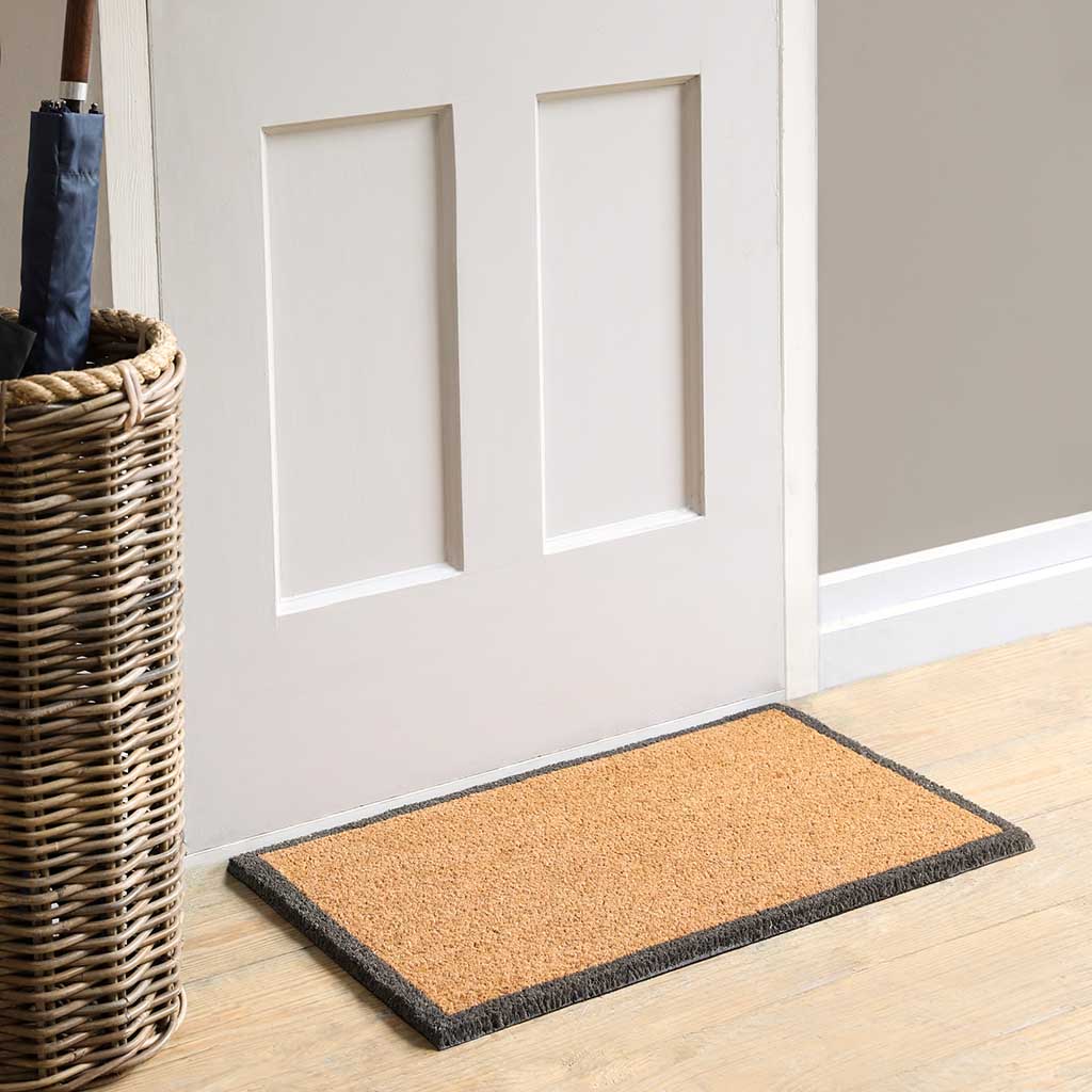Doormat with Charcoal Border Garden Trading DMCO43 Doormats Small / Natural