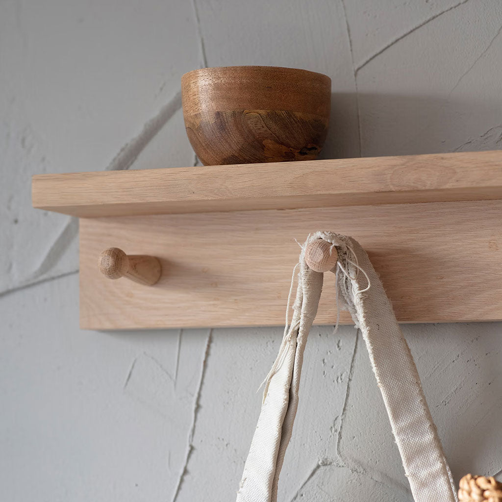 Hambledon Peg Shelf Garden Trading HPOA02 Shelves Large - 6 pegs / Oak
