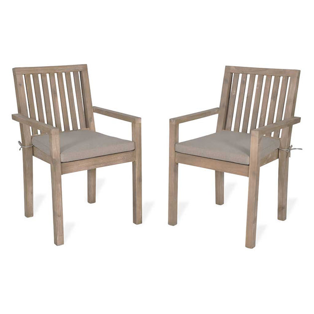 Porthallow Dining Armchairs | Set of 2 Garden Trading FUAC09 Outdoor Dining Chairs One Size / Acacia