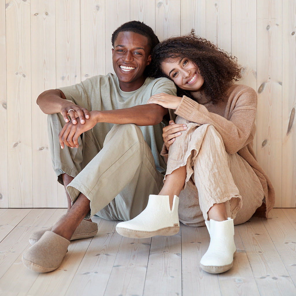 Slip-on with Leather Sole Glerups Slippers