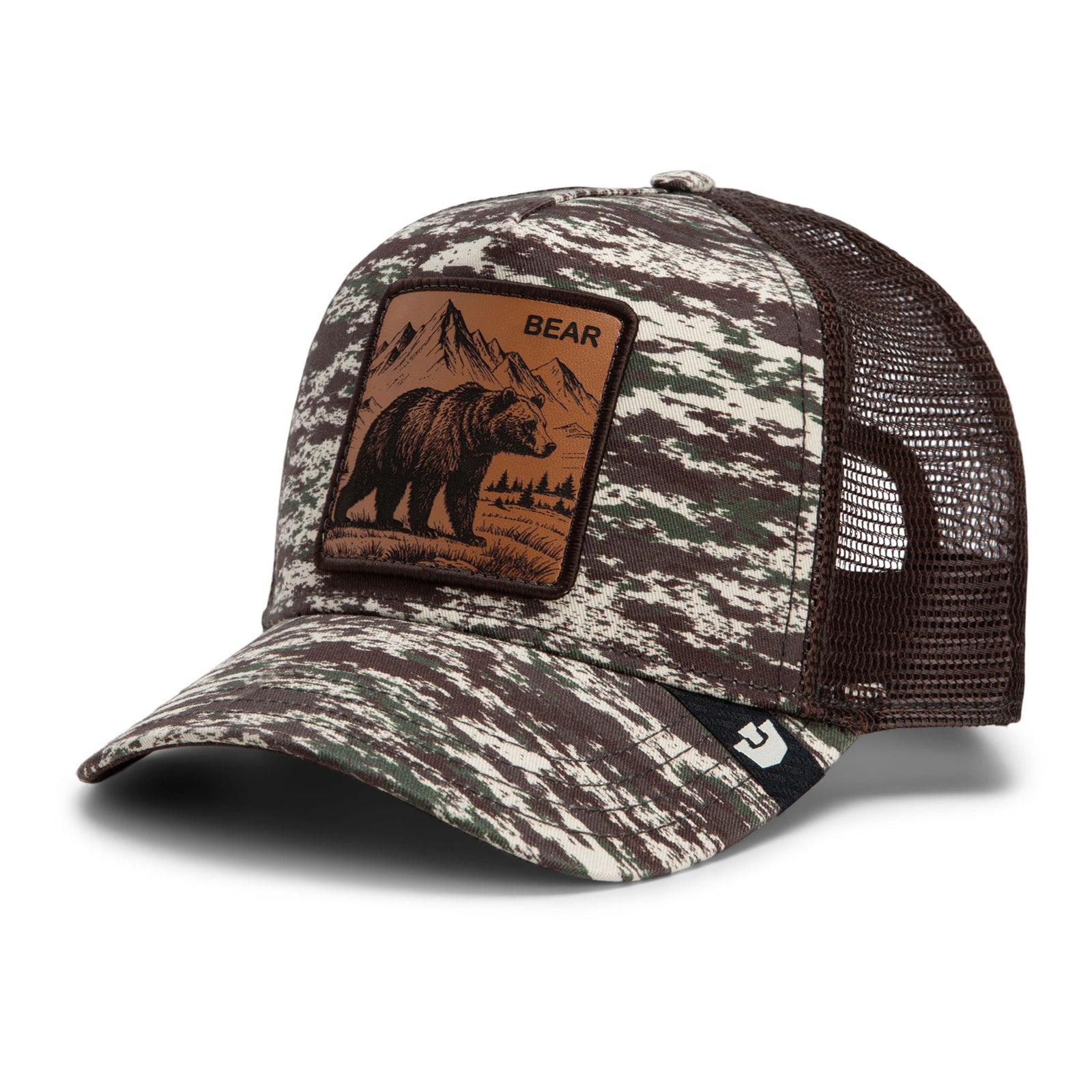 Camo Engraved Bear Trucker Hat Goorin Bros. 101-3198-CAM01-O/S Caps & Hats One Size / Camouflage