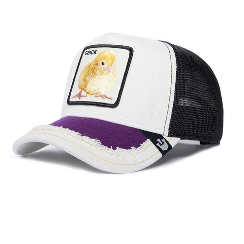 Silky Chick Trucker Hat Goorin Bros. 101-1282-WHI Caps & Hats One Size / White/Purple