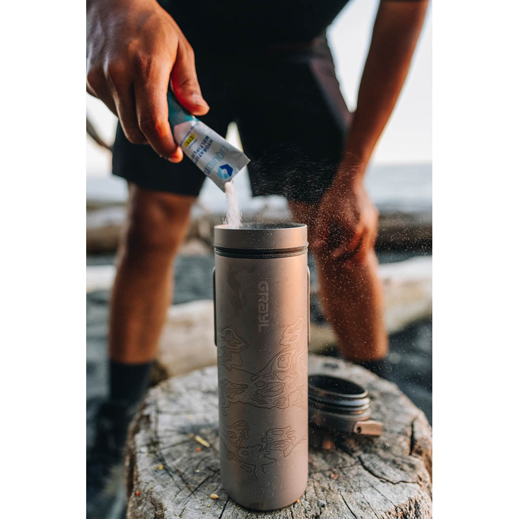 UltraPress Water Purifier | Titanium Grayl 511-SEA-COV Water Filters 500ml / Titanium/Covert Black