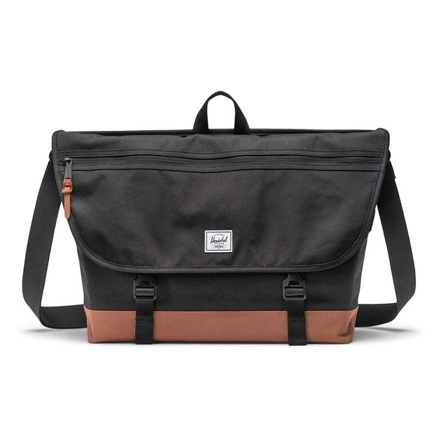 Cove Messenger Herschel Supply Co. 11529-04735-OS Messenger Bags 22.5L / Black/Saddle Brown