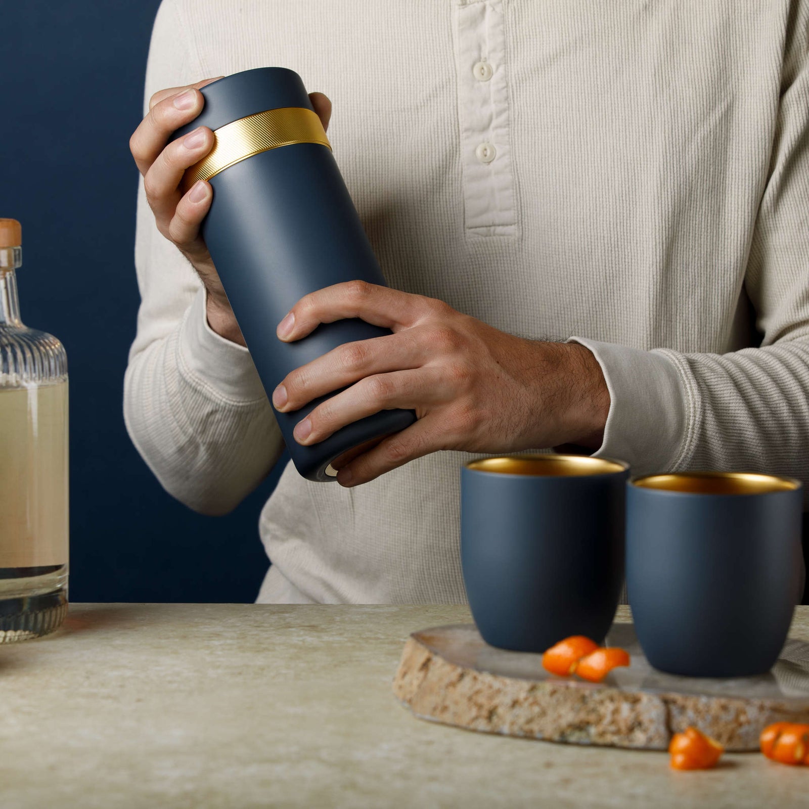 Highball Shaker High Camp Flasks 3128ab Cocktail Shakers 1L / Amalfi Blue