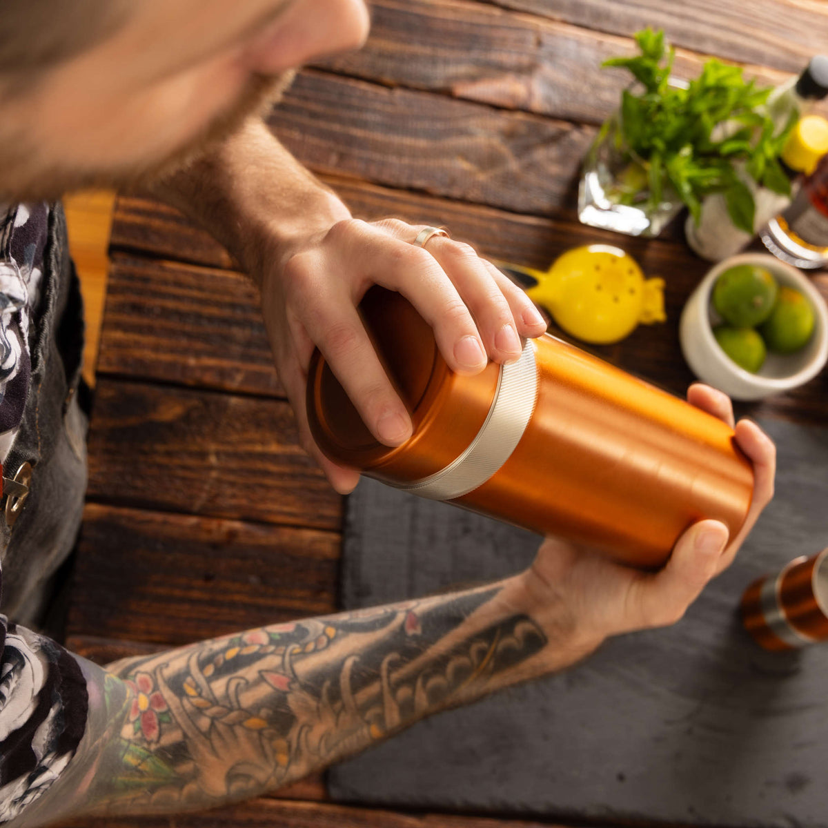 Highball Shaker High Camp Flasks 3128c Cocktail Shakers 1L / Copper