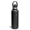 21 oz Standard Mouth w/ Flex Straw Cap Hydro Flask S21CFS001 Water Bottles 21 oz / Black