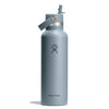 21 oz Standard Mouth w/ Flex Straw Cap Hydro Flask S21CFS043 Water Bottles 21 oz / Shale Gray