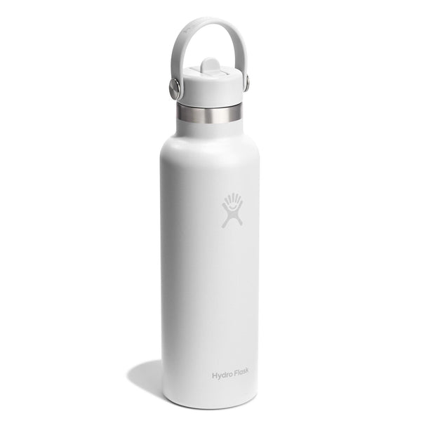 21 oz Standard Mouth w/ Flex Straw Cap Hydro Flask S21CFS110 Water Bottles 21 oz / White