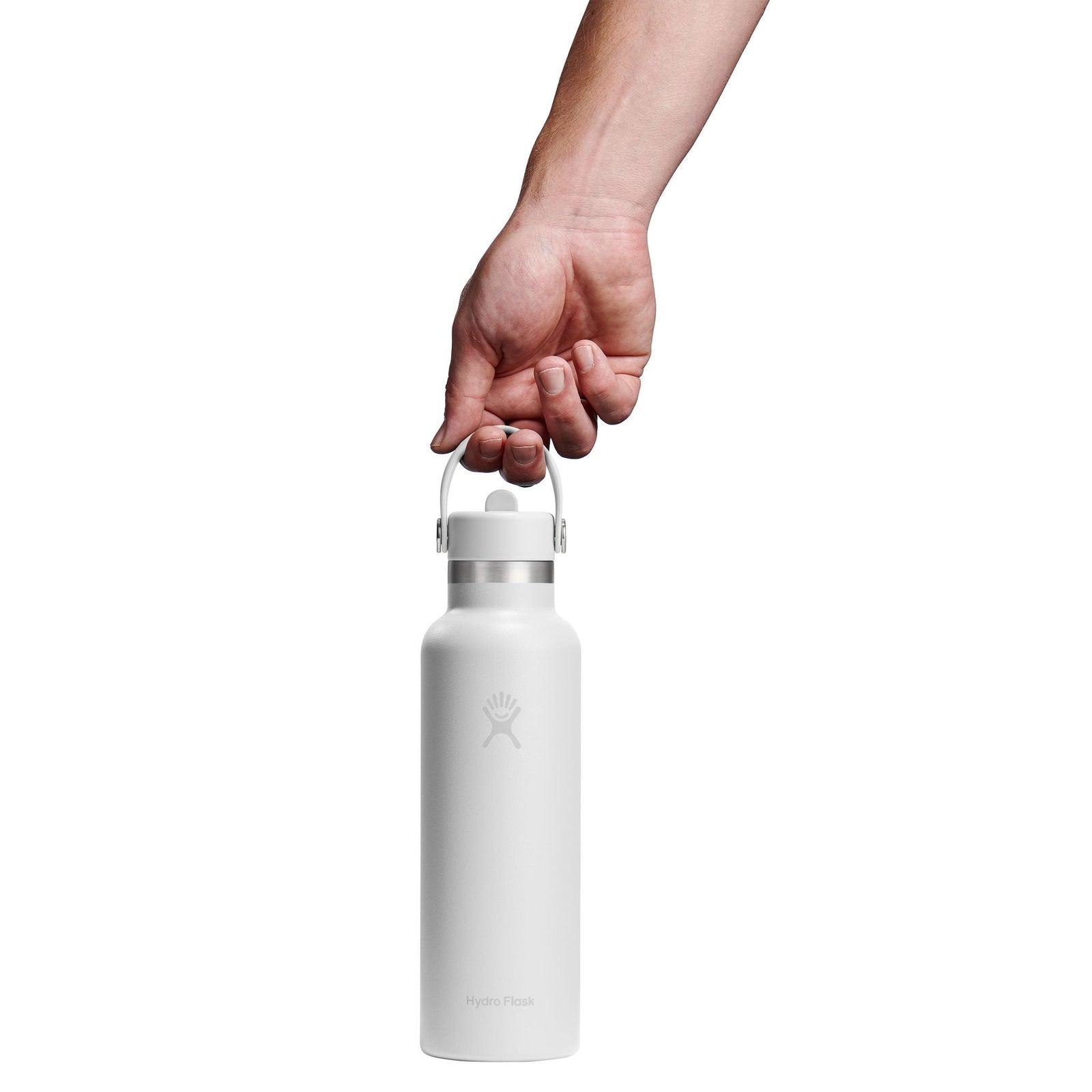 21 oz Standard Mouth w/ Flex Straw Cap Hydro Flask S21CFS110 Water Bottles 21 oz / White