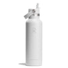 21 oz Standard Mouth w/ Flex Straw Cap Hydro Flask S21CFS110 Water Bottles 21 oz / White