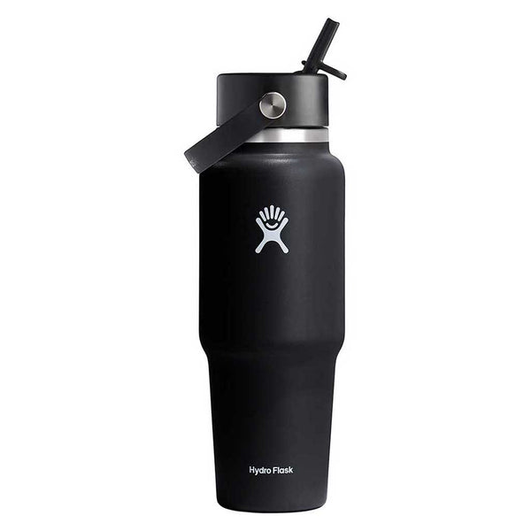 32 oz Wide Flex Straw Travel Bottle Hydro Flask WT32BFS001 Water Bottles 32 oz / Black