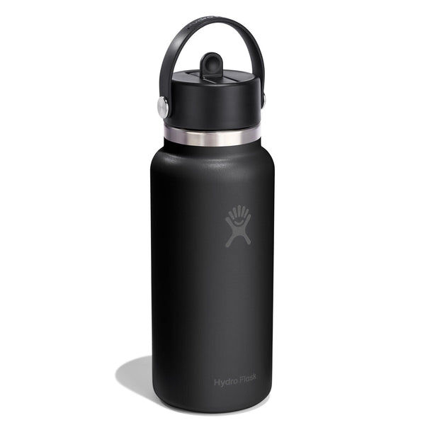 32 oz Wide Mouth w/ Flex Straw Cap Hydro Flask W32CFS001 Water Bottles 32 oz / Black
