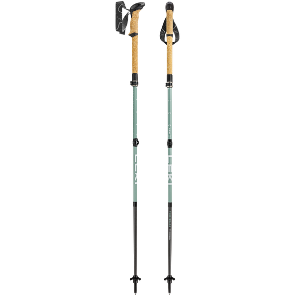 Makalu FX Carbon | Compact (Pair) Leki Walking Poles 100 - 120cm / Natural Carbon/Malachite Green Black