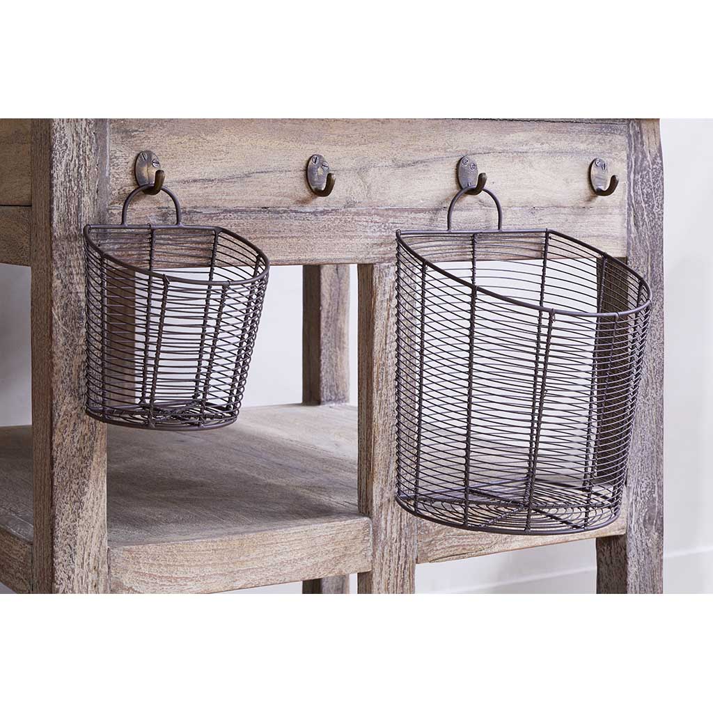 Inkollu Wall Hung Baskets nkuku IB7001 Baskets Set of 2 / Aged Brass