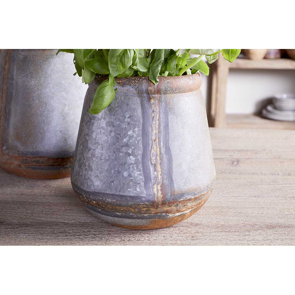 Mamba Outdoor Planter nkuku MP8402 Planters Large / Aged Zinc