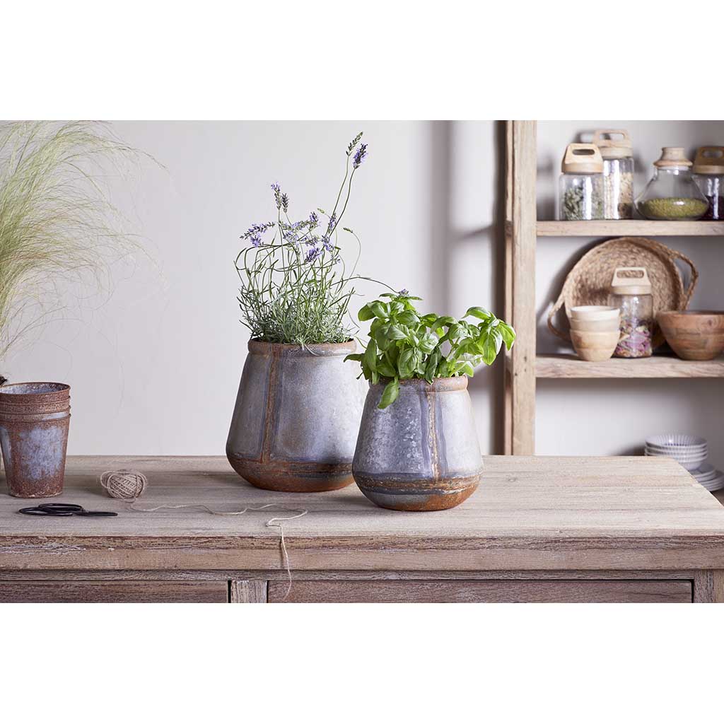 Mamba Outdoor Planter nkuku MP8402 Planters Large / Aged Zinc