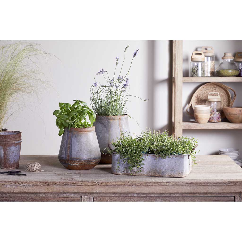 Mamba Outdoor Planter nkuku MP8402 Planters Large / Aged Zinc