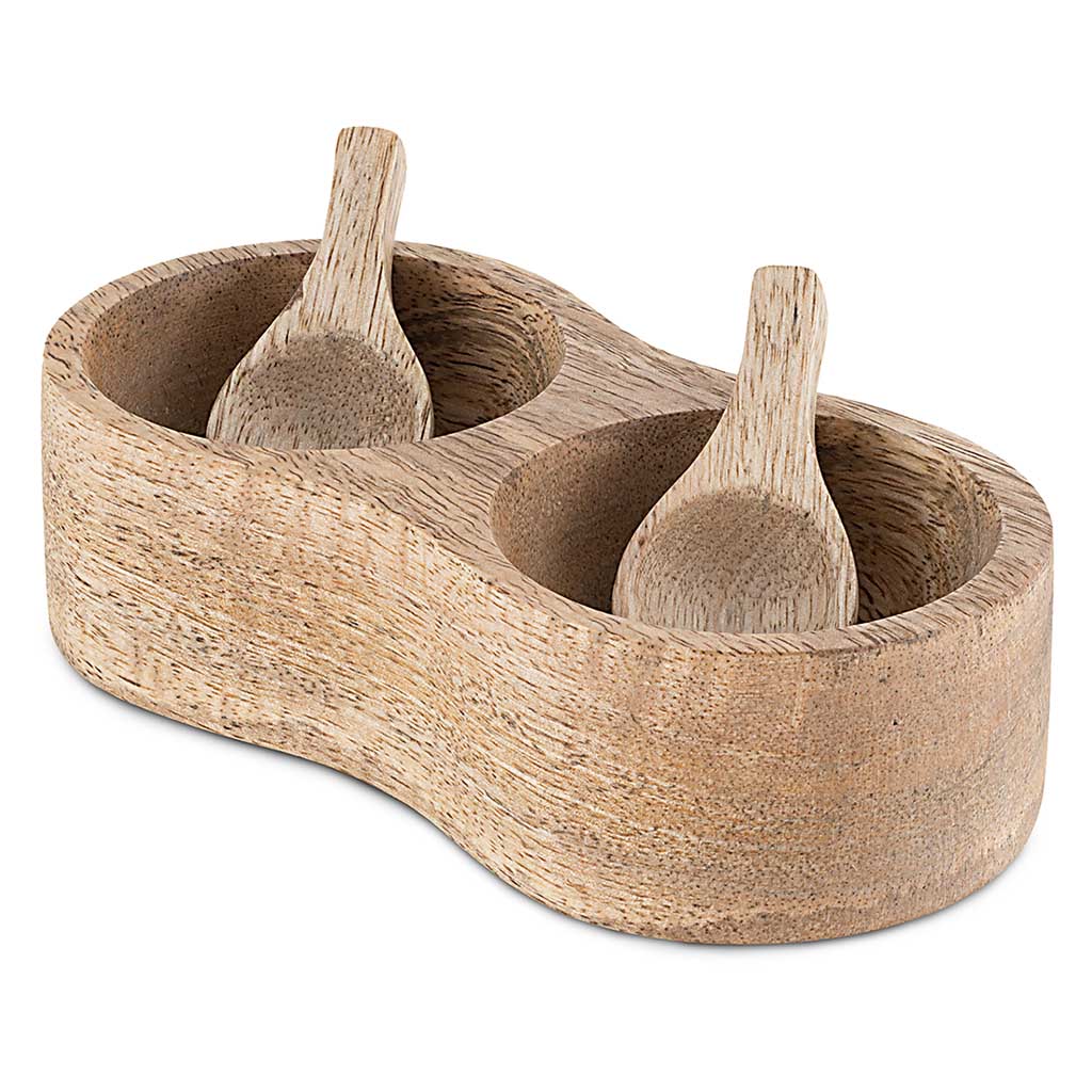 Milaku Mango Wood Salt &amp; Pepper Server nkuku MS6001 Cooking Accessories One Size / Natural