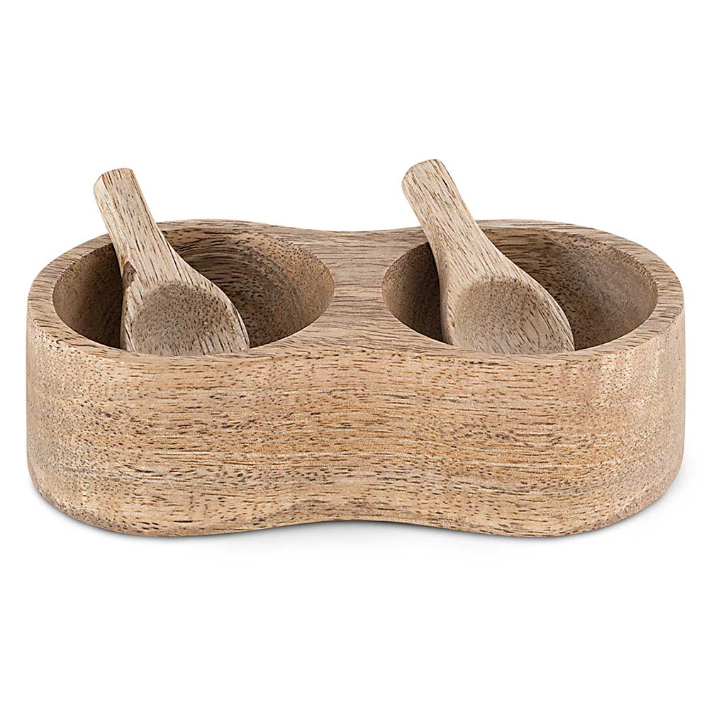 Milaku Mango Wood Salt & Pepper Server nkuku MS6001 Cooking Accessories One Size / Natural