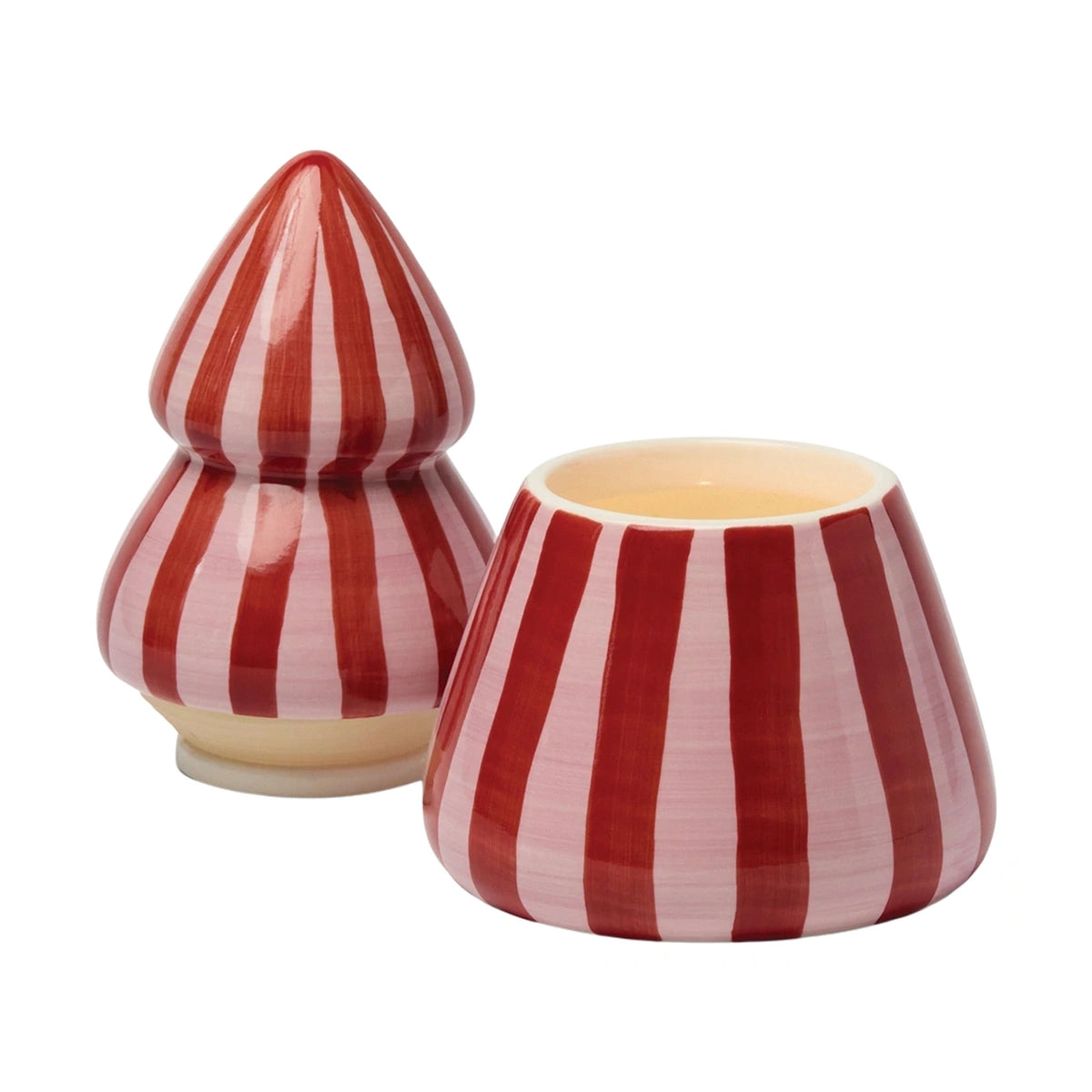 Cabana Christmas Ceramic Tree Candle | Pink Peppermint Paddywax CCT0903EU Candles 9 oz / Pink Peppermint