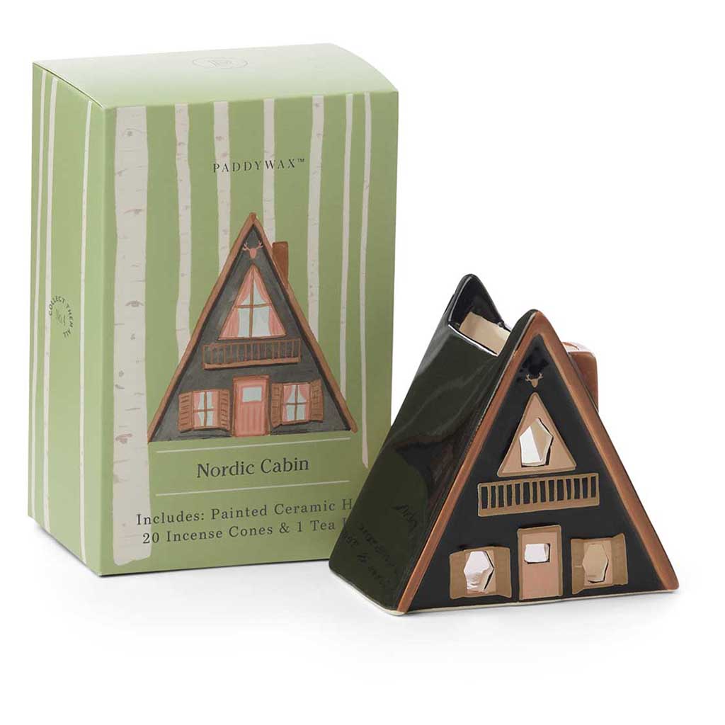 No. 01 Nordic Cabin Style Incense &amp; Tea Light Holder Paddywax IN0022EU Incense O/S / Brown