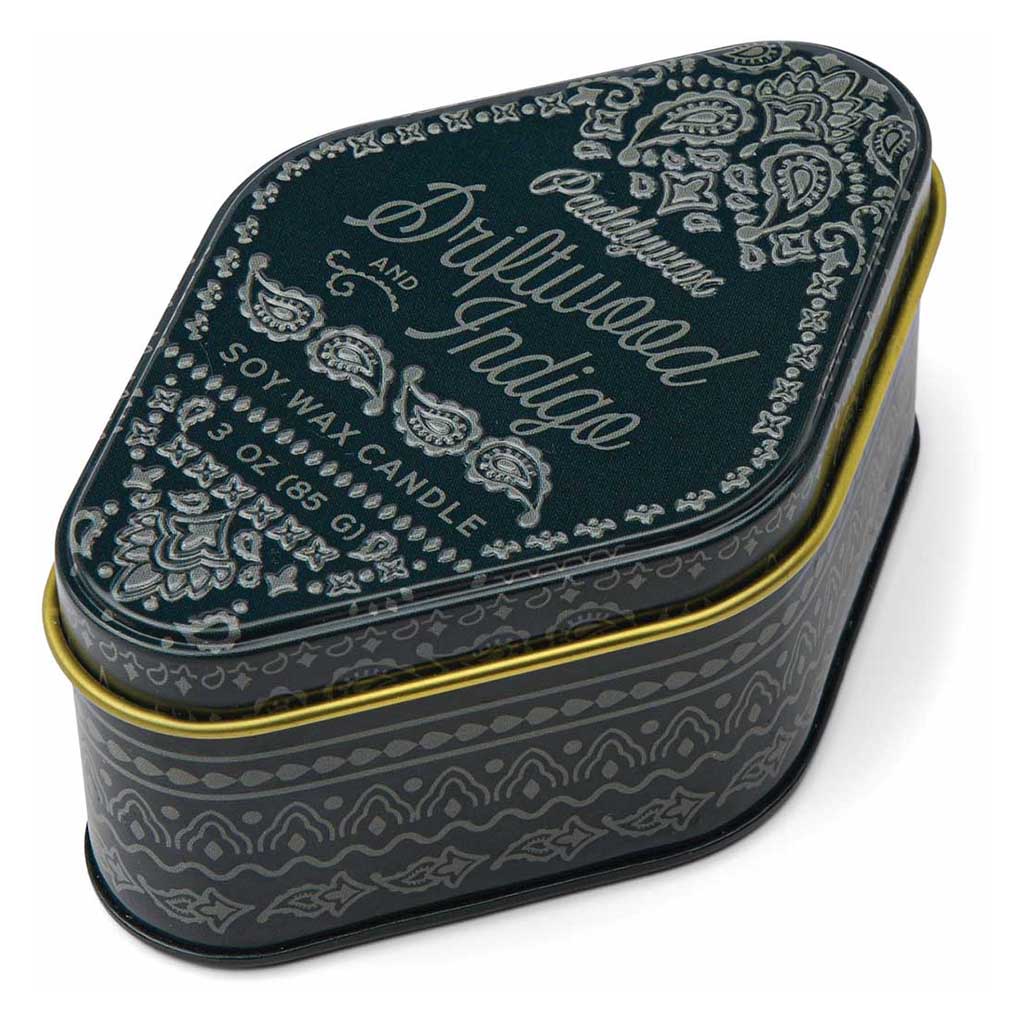 Station Printed Tin | Driftwood &amp; Indigo Paddywax STN0304EU Candles 3.5oz / Indigo
