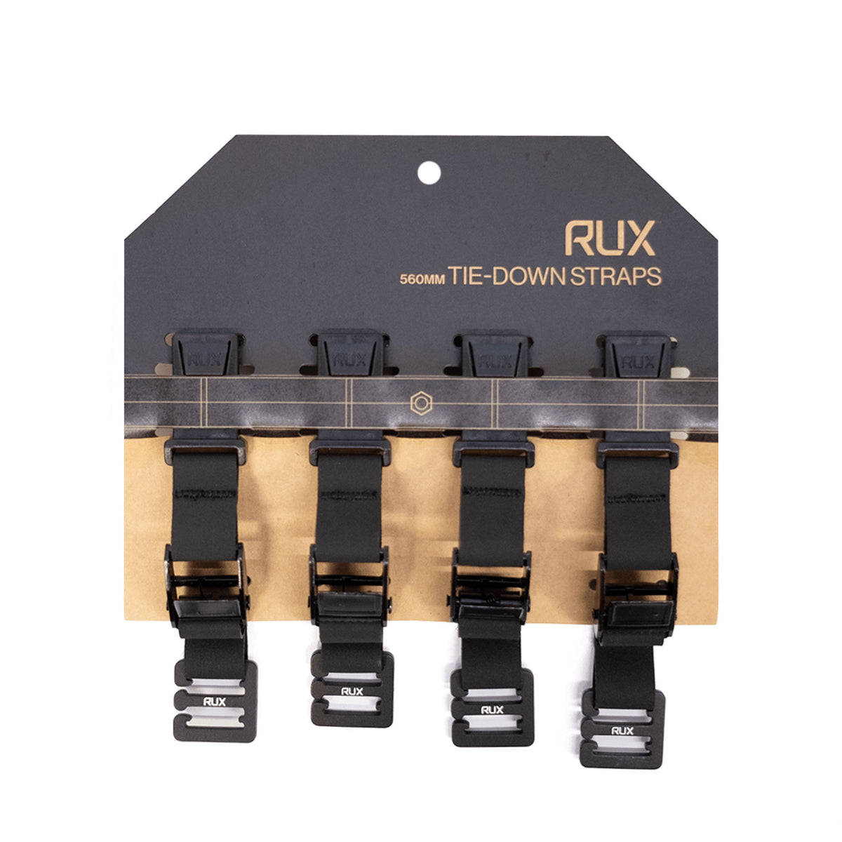 RUX Tie Down Straps RUX PK0123-A16-560 Camp Storage Boxes 56cm / Black