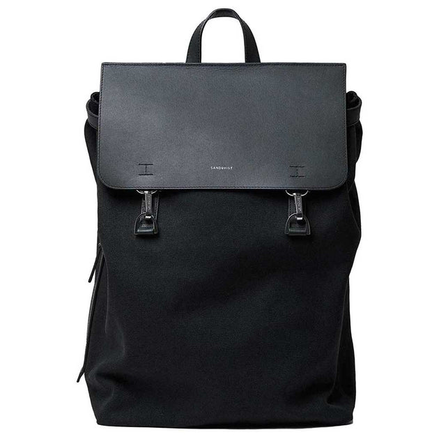 Hege | Metal Hook Sandqvist SQA2295 Backpacks 15L / Black with Black Leather