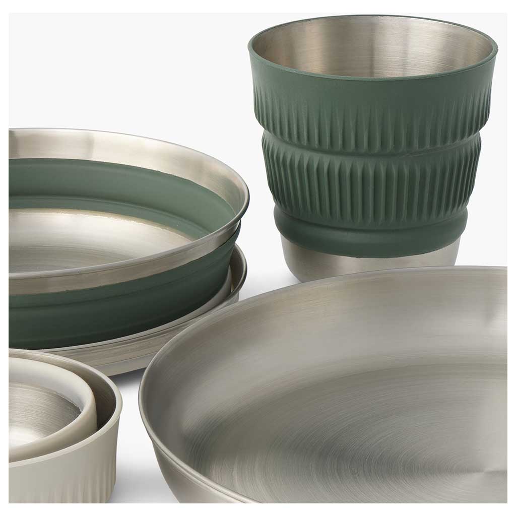 Detour Stainless Steel Collapsible Dinnerware Set Sea to Summit ACK039041-122101 Crockery Sets 6 Piece / Multi