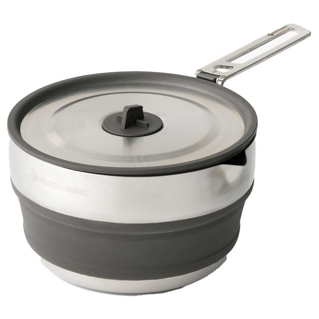 Detour Stainless Steel Collapsible Pouring Pot 1.8L Sea to Summit ACK026021-390101 Pots &amp; Pans 1.8L / Black/Stainless