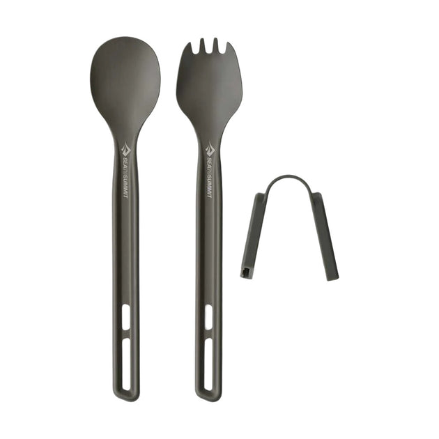 Frontier UL Cutlery Set | Long Handle Spoon & Spork Sea to Summit ACK034021-121703 Forks & Spoons One Size / Aluminium Grey