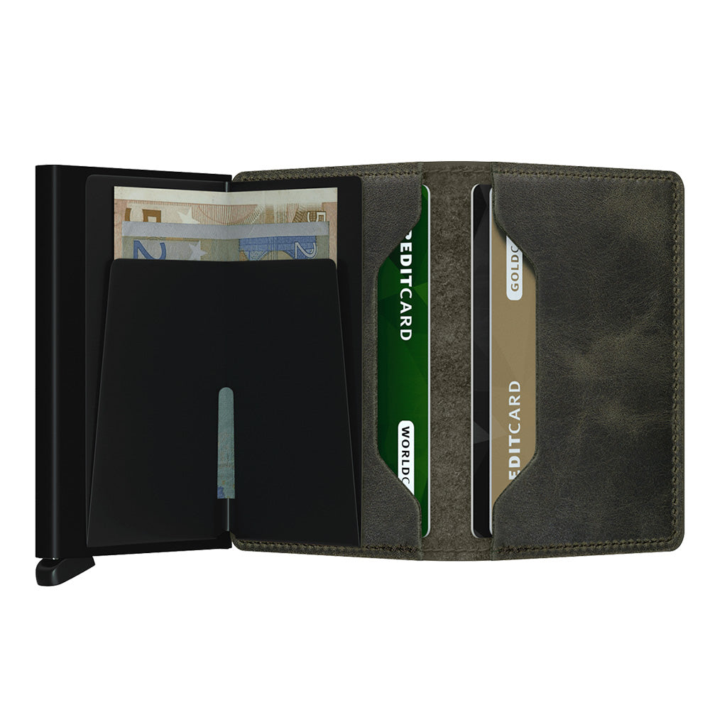 Slimwallet Vintage Secrid sv-olive-black Wallets One Size / Olive/Black