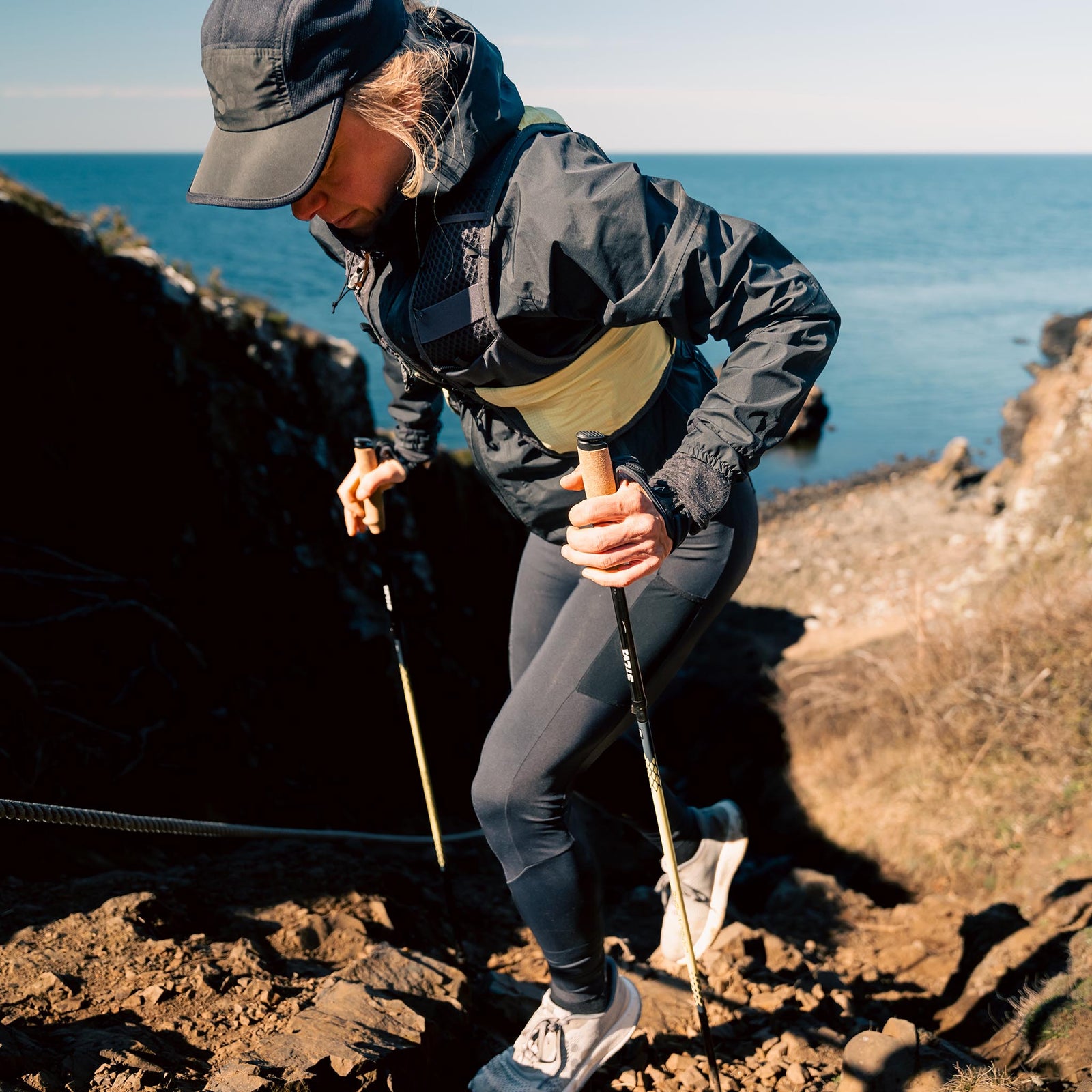 Running Poles Carbon Z | Fixed | 125cm Silva 38608 Walking Poles 125cm / Black/Yellow