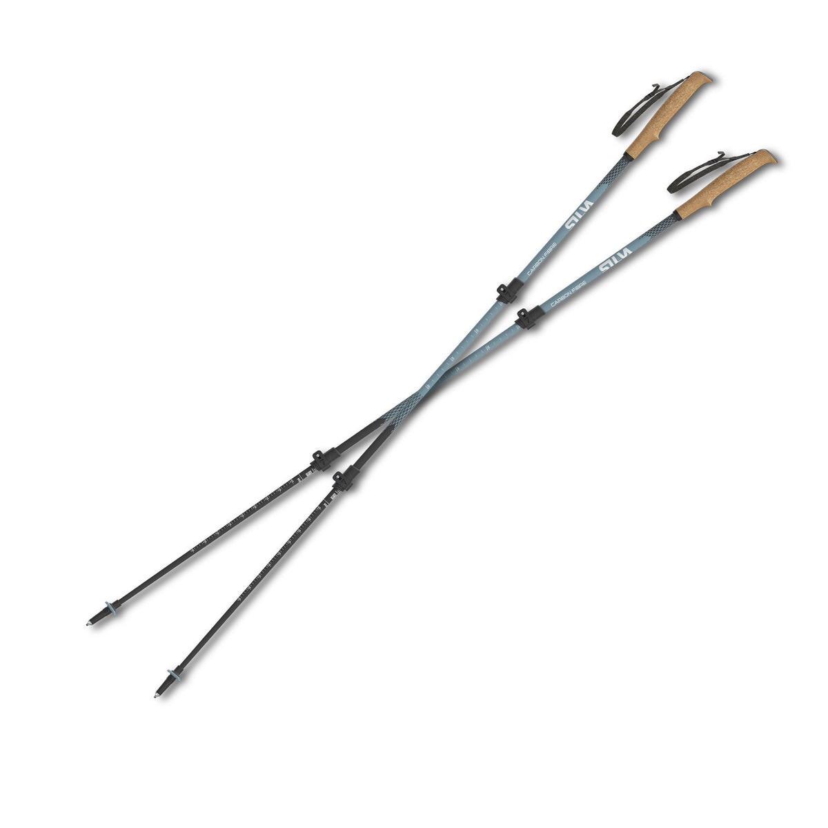 Trekking Poles | Carbon | Telescopic | 140cm Silva 38612 Walking Poles One Size / Blue