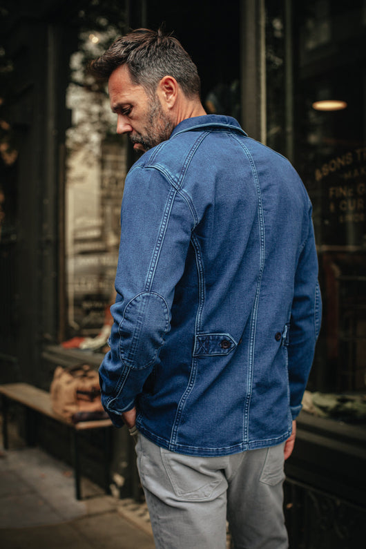 &SONS | Crafter IChore Jacket | Mens Denim Chore Coat | Blue
