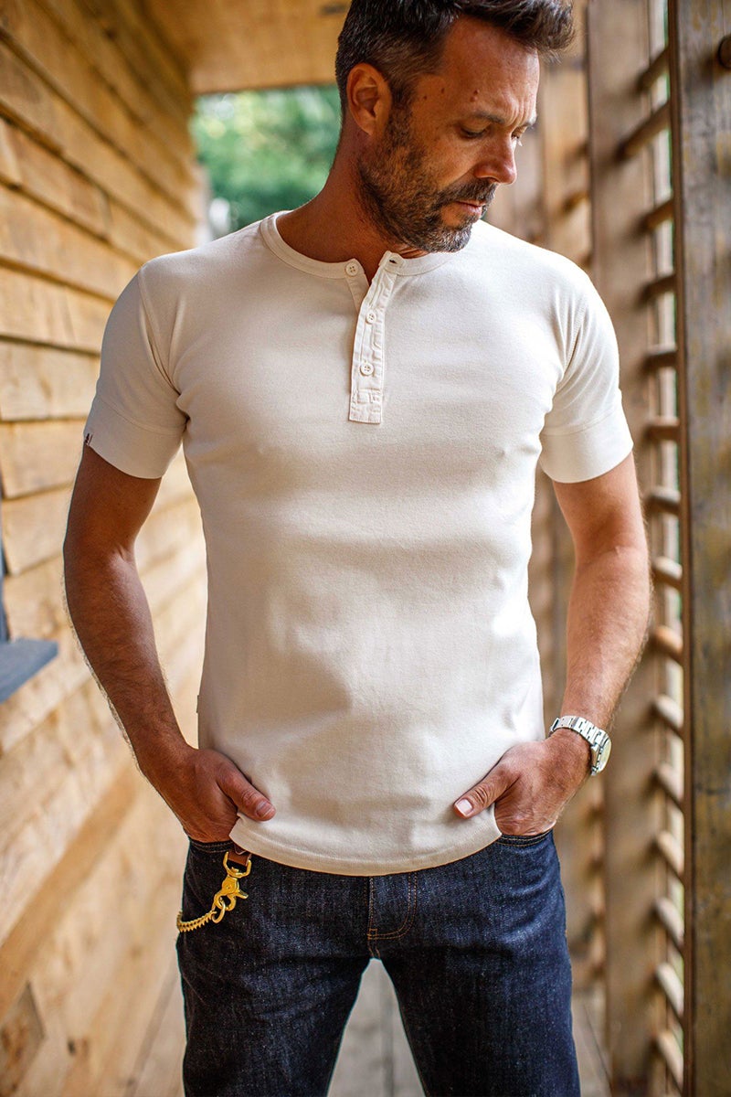 New Elder Henley Short Sleeve Shirt &SONS RELDSS-1 Men's Henleys Small / Raw