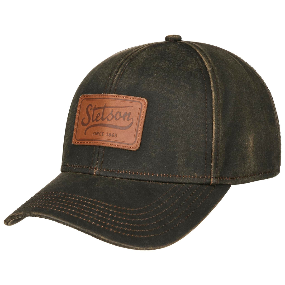 Baseball Cap | CO/PES | Leather Patch Stetson 7771111-6-OS Caps &amp; Hats One Size / Brown