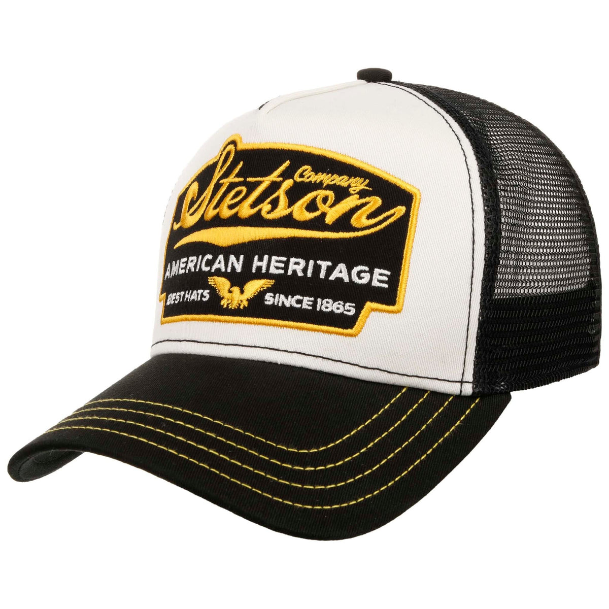 Trucker Cap | American Heritage Stetson 7751103-17-OS Caps &amp; Hats One Size / Black/White