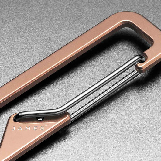 The James Brand | Holcombe | Key Carabiner | Rose Gold/Stainless
