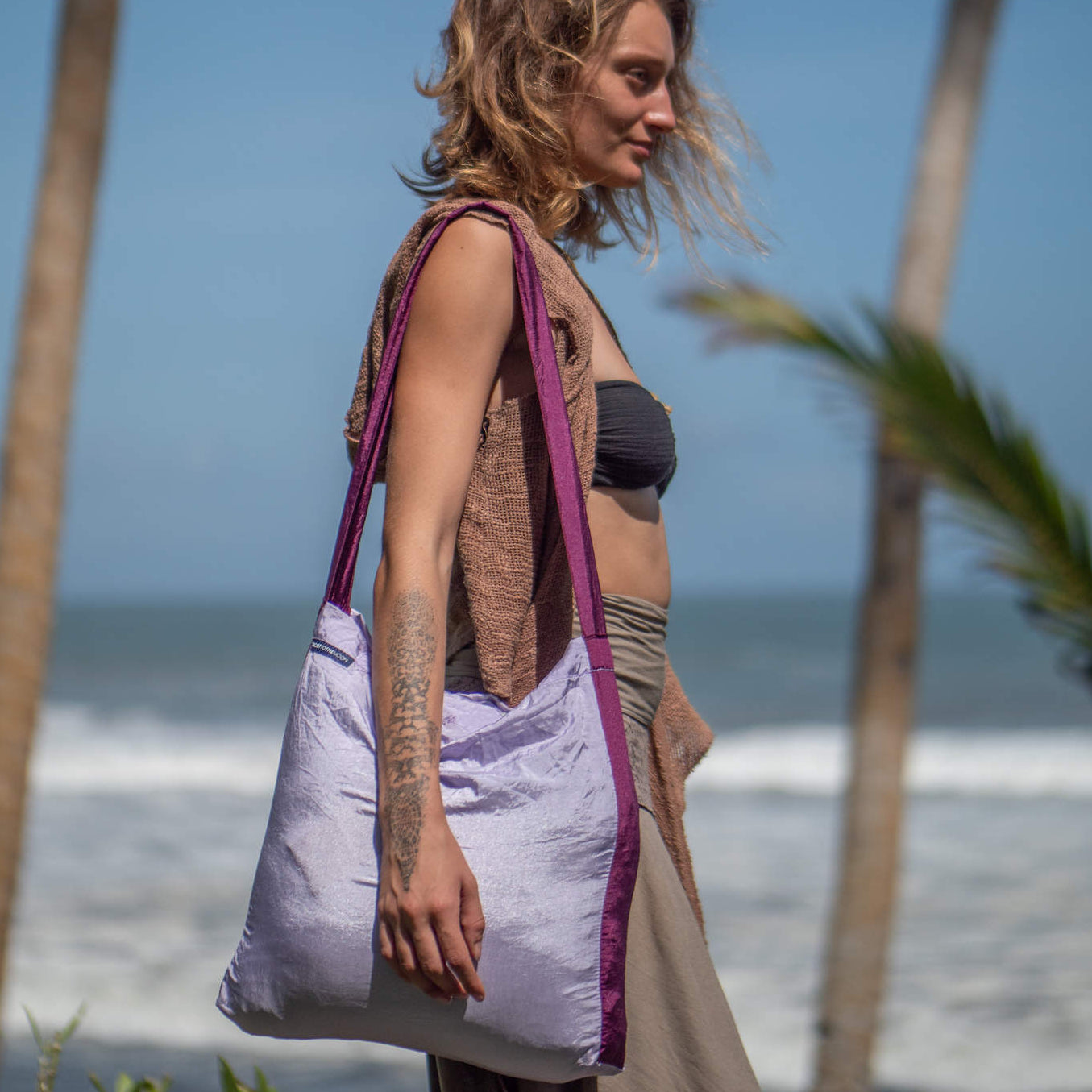 Eco Bag Ticket To The Moon TMEBM1978 Tote Bags 15L / Light Purple/Plum