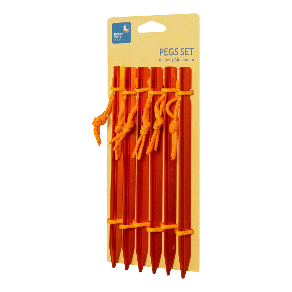 Pegs | Set of 6 Ticket To The Moon TMPEG6Y Hammock Accessories One Size / Orange